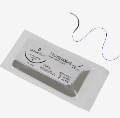 Absorbable polyglycolic acid surgical suture packages