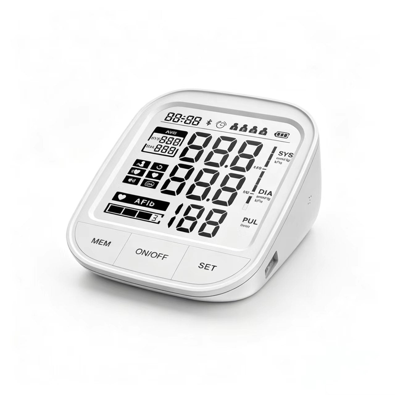 Upper-arm electronic blood pressure monitor with large digital display