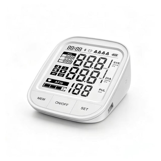Upper-arm electronic blood pressure monitor with large digital display