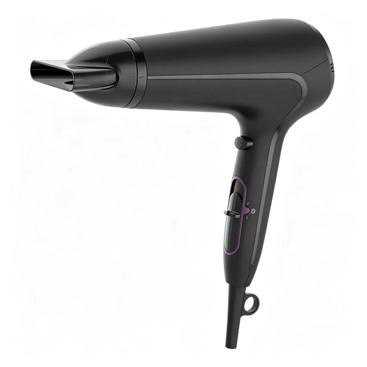 Black hair dryer with concentrator nozzle