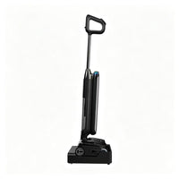 Black cordless floor washer with charging base