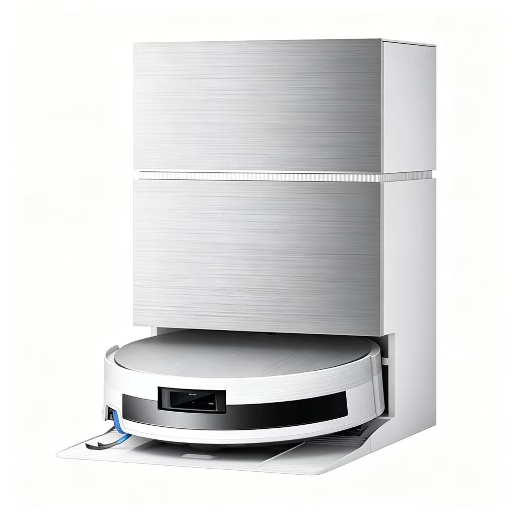 Robot vacuum underside with cleaning brush