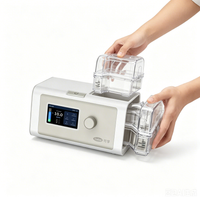 Home ventilator with detachable humidifier components and color display